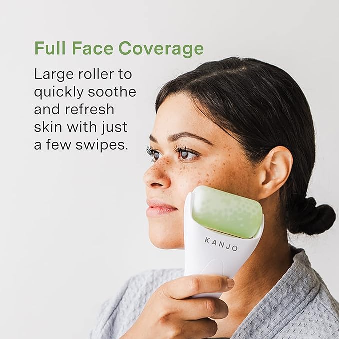 Kanjo Ice Roller for Face & Eye Puffiness Migraine Relief, Ice Face Rollers Facial Massage, Women Skincare Anti Wrinkle Pain Relief