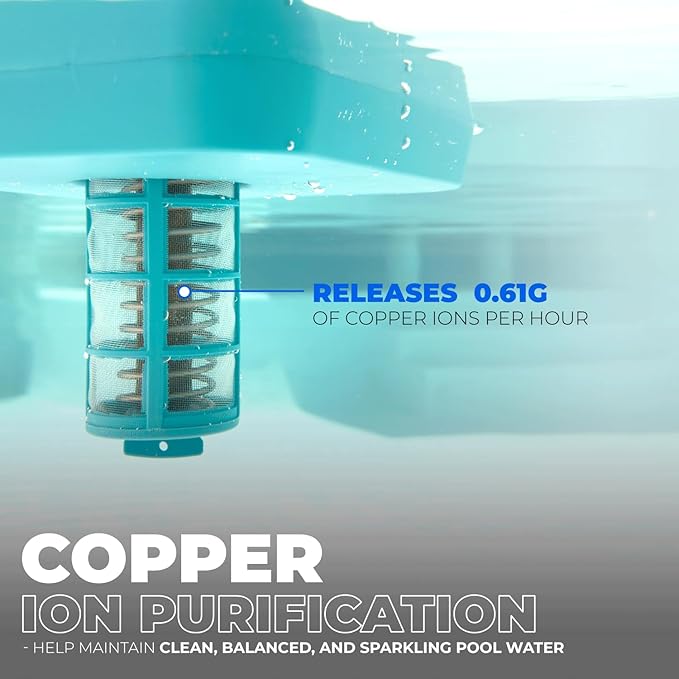 XtremepowerUS Solar Pool Ionizer - Floating Water Cleaner & Purifier Keeps Water Clear, 85% Less Chlorine, Compatible with Fresh and Salt Water Pools & Spas