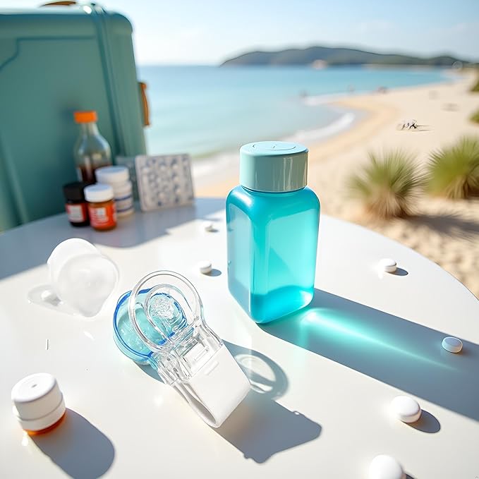 1pc Blue Portable Pill Taker, Tablets Pills Blister Pack Opener Assistance Tool,Travel Pill Taker,Small Storage Box Medication and Pill Dispenser,Individuals with Weak Pill Organizers Medication Aids