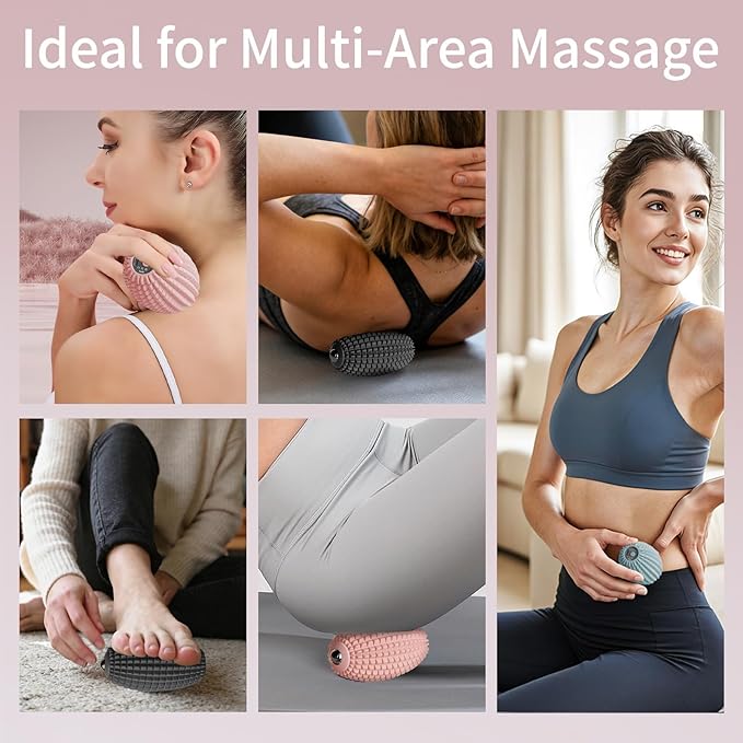 Vibrating Massage Ball for Full Body Relaxation, Silicone Trigger Point Massager Ball for Back, Neck, Foot, Muscle Recovery, Portable Rechargeable Massage Roller, 3 Vibration Modes (Black)
