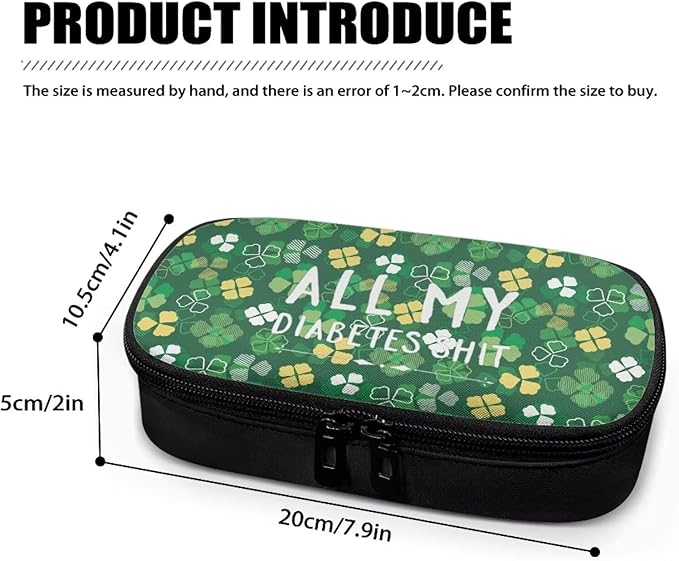 Rnyleeg Insulin Bag for Diabetes Four Leaves Insulin Cooler Travel Case for Women Large Capacity Diabetic Bags for Supplies All My Diabetes Shit