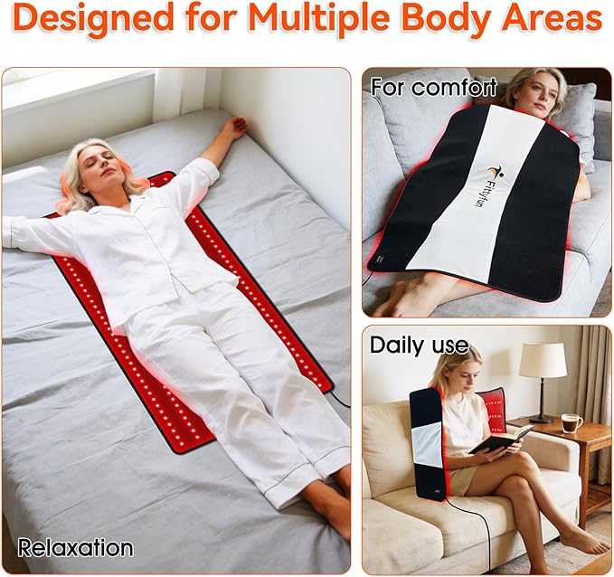 Red Light Therapy Mat for Body, Large 39"x24" Infrared Light Pad with 400 LEDs Tri-Chip 660nm & 850nm, Red Light Blanket for Back Belly Muscle Knee Joints, 10Hz/40Hz Pulsing, 9 Timer, Max 60W