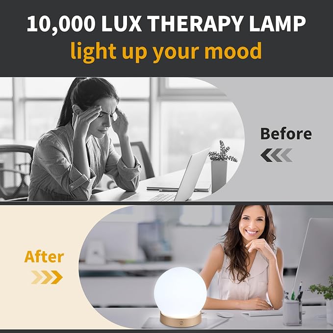 NDAN Light Therapy Lamp, Sunlight Lamp 10000 Lux with Remote Control, 3 Color Temperature & 4 Brightness Level & Timer, Daylight Lamp for Home, Office, Decoration