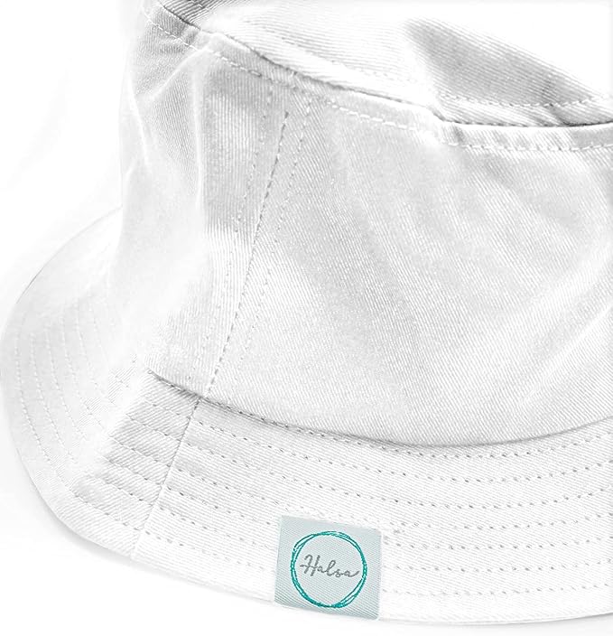 Halsa EMF Protection Hat Bucket Hat, Summer Sun Hat. White. Large/Extra Large Size.