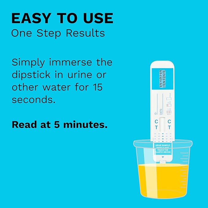 Fentanyl Test Dip Cards: Quick, Accurate Results, Reliable Detection 5-Minute Forensic Urine Test (10 Tests)
