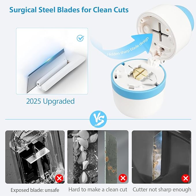 1/4 Pill Cutter with Storage Case, 4 Way Pill Splitter with Stainless Steel Blade, Precision Pills Cutter Splitter for Small and Tiny Pills