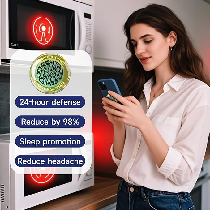 8 Pieces of Cell Phone Protection Neutralizers Stickers, Blockers Equipment Stickers for All Phones Tablets Laptops Computer WiFi All Devices Flower of Life-Gold