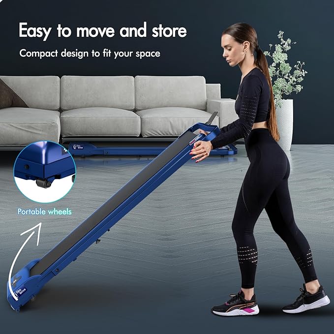 BLACK LORD Walking Pad with Handle Bar, 2.7 HP Quiet Foldable Under Desk Treadmill with Bluetooth Speaker, Portable Running Treadmills for Home, LED Display, App/Remote Control, 330 lbs Capacity