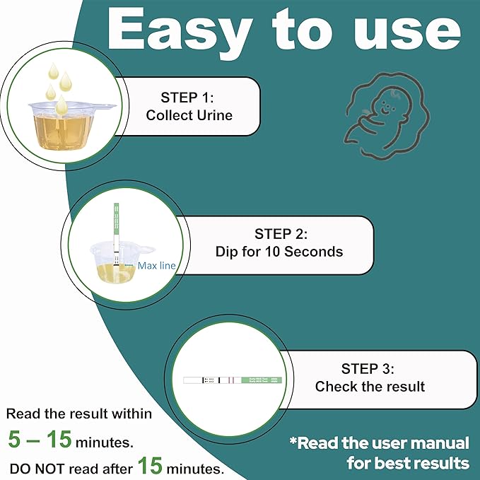Elate Pregnancy Test Strips 100 Count, Early Detection HCG Test, 10 MIU/ml High Sensitivity, 99.99% Accurate Results, 6 Days Sooner, Easy to Use Home Pregnancy Test Kit