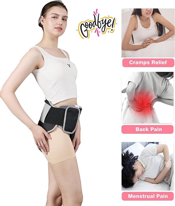 Buttock Lower Abdomen Belly Hip Heating Pad Massage Brace Period Heating Pad Massager Electric Back Abdomen or Belly Massage Pad Menstrual Buttock Belly Pain Relief, Shape Shorts ab Machine