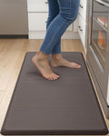 DEXI Kitchen Mat Cushioned Anti Fatigue, Extra Thick Comfort Standing Floor Mats Waterproof, Memory Foam Antifatigue Runner Rug for Desk Office, Sink, Laundry, 39x20, Brown
