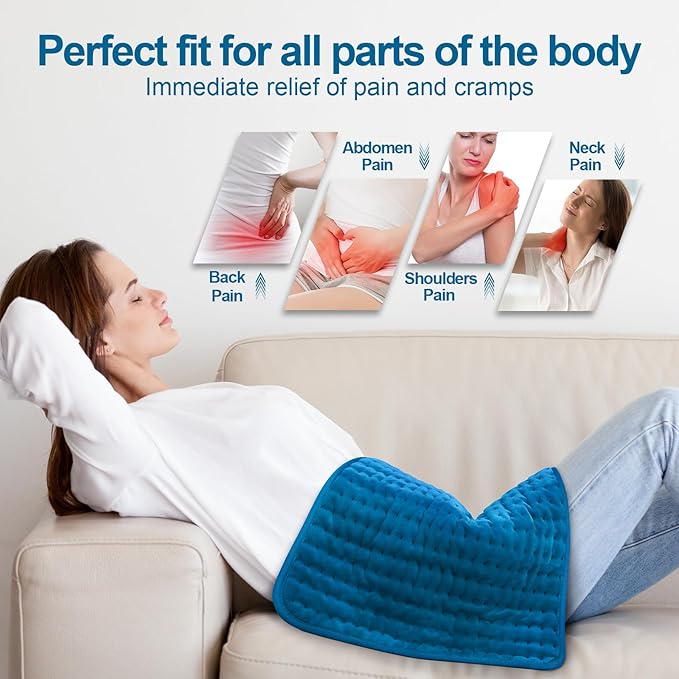 Heating Pad for Back, Electric Heating Pads for Cramps/Abdomen/Waist/Shoulder with 6 Heat Settings and Auto-Off, Moist/Dry Heat pad, Christmas Gifts for Women Men Mom Dad, 16" x 24"