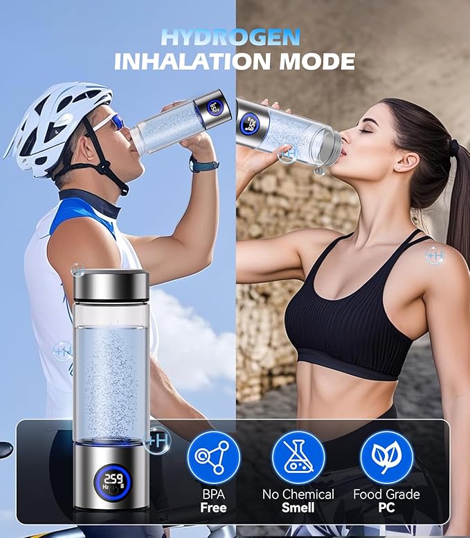 2026 Upgrade Hydrogen Water Bottle Generator,Portable Hydrogen Water Ionizer Machine【6000PPB High Concentration】【Precision 0 Leakage】 Rechargeable Rapid Hydrogen Boost,for Home Office Travel Fitness