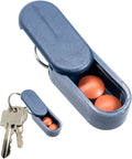 Micro Magnetic Keychain Pill Holder - Compact, Durable, Lightweight with Sleek Minimalist Design - Secure, Discrete, Portable Pill Holder Keychain for Everyday Use (Cobalt)