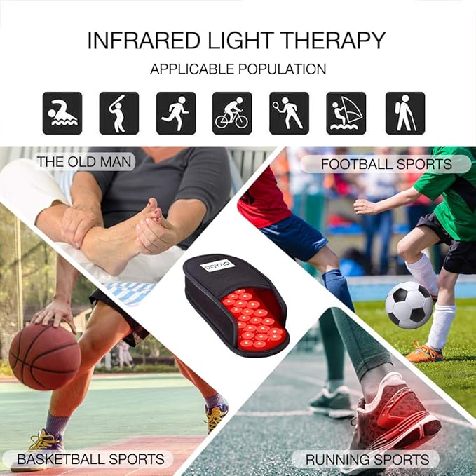 Red Light Therapy Device for Foot Feet Pain Relief Slipper with 660 & 880NM LED Near Infrared Light Therapy Shoes Pad for Toes Instep at Home Use (Single)
