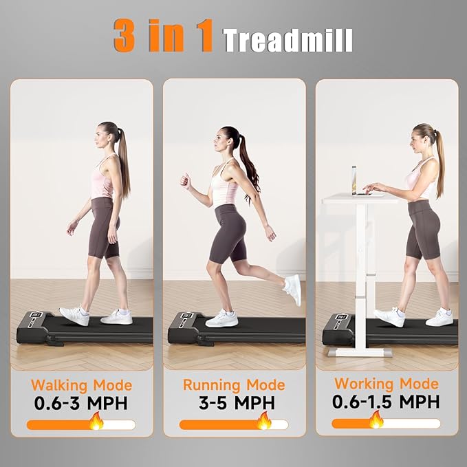 Treadmill with Auto Incline,12-Level Incline Walking Pad Treadmill with Handle Bar,3.0HP Quiet Under Desk 350 lbs Weight Capacity 2 in 1 Foldable Treadmills Walking LED Display for Home Office Gym