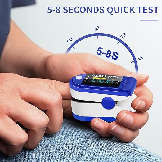 Two-Toned Athletic and Aviation Pulse Oximeter SpO2 and PR Value Waveform Blood Oxygen Neck/Pulse Oximeter Fingertip/Wrist/Fingertips (Sky blue)