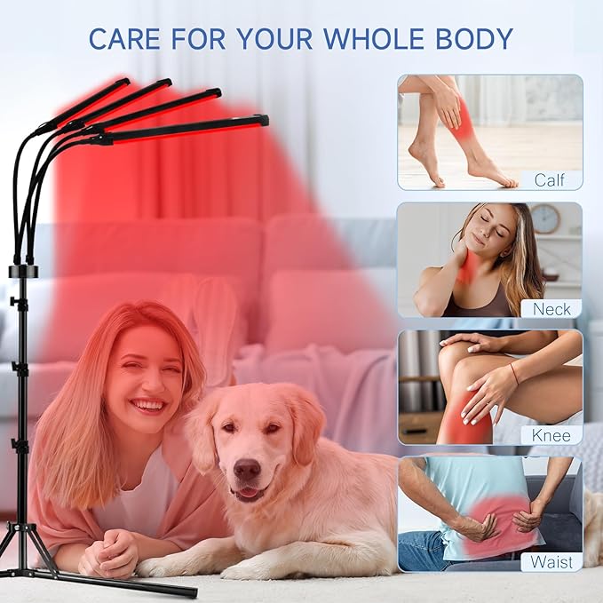 Red Light Therapy for Body, 660nm&850nm Infrared Light Therapy with Tripod, 3 in 1 Chips 180LEDs Infrared Red Light Therapy for Home/Office Use
