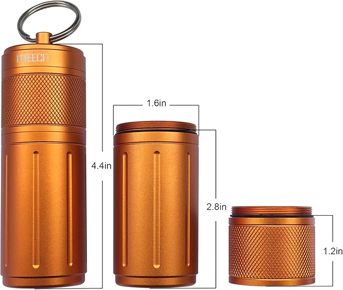 Two-Layer Pill Organizer, Waterproof Pill Container, Pill Holder can Store Pills Anything Sizes, Vitamins, Cod Liver Oil, Supplements and Medication, Rv products, Size:1.6 x 1.6 x 4.4 in(Orange)