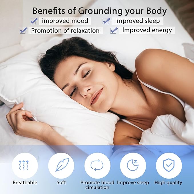 Grounding Mat Conductive Grounding Pad, Universal Grounding Mat for Pain Relief,Earth Therapy for Foot Mat,Computer Mat, Sleep Mat,Wear a Grounded Wristband