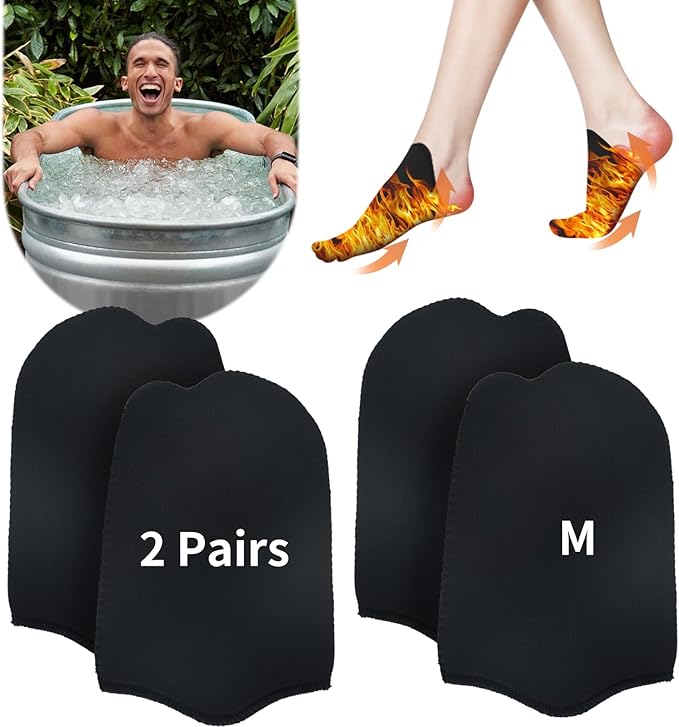 2 Pairs Ice Bath Toe Socks, Cold Plunge Toe Covers, Ice Bath Toe Booties Cold Plunge Toe Booties, Cold Plunge Tub Accessories, Reusable Neoprene Toe Warmers for Cold Plunge at Home