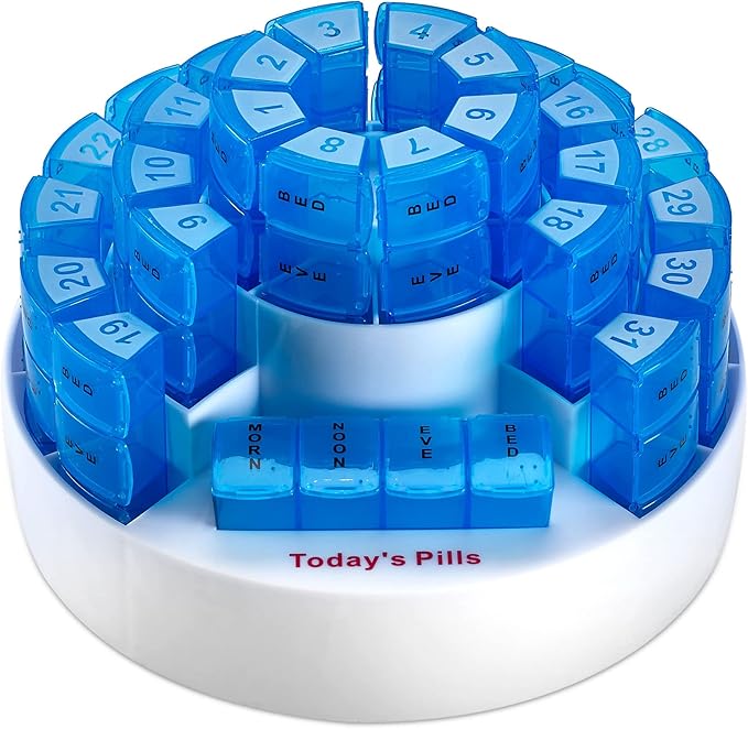 Monthly Pill Box by MEDca - Smart Prescription Organization with Multiple Daily Doses Section, Removable Compartments Perfect for Travelling