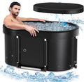 Portable Ice Bath Tub with Cover, Foldable Cold Plunge Tub for Outdoor Indoor, Large Bathtub for Athletes Ice Baths - 116.8 X 59 X 56 Cm