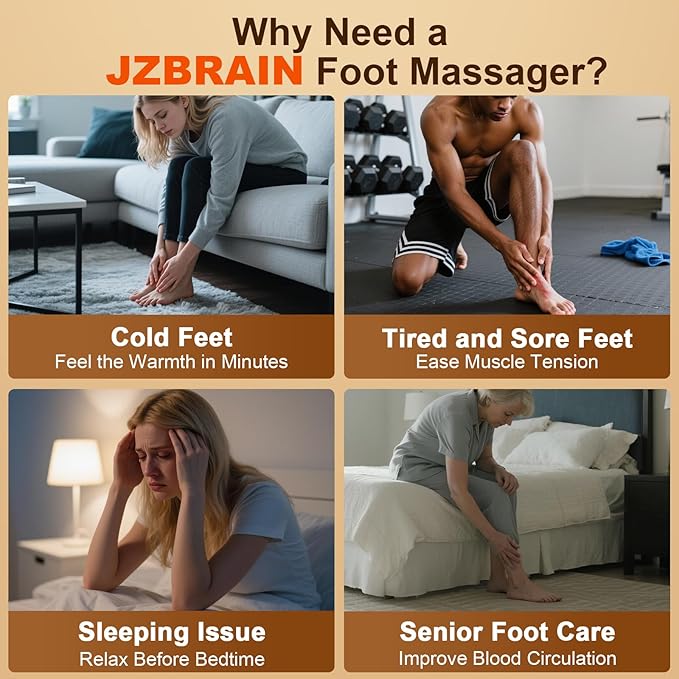 Shiatsu Foot Massager Machine with Heat : Deep Kneading Foot Massager with Vibration & Compression for Plantar Fasciitis & Neuropathy - Relax for Home Office Use