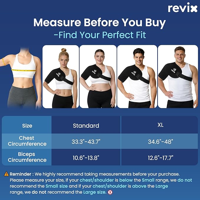 REVIX 45-Min Long-Lasting Shoulder Ice Pack, Reusable Ice Packs for Shoulder & Arm with Ice Grid Design, Flexible Gel Cold Compress Wrap for Rotator Cuff Relief, Muscle Relaxation & Soothing Fatigue