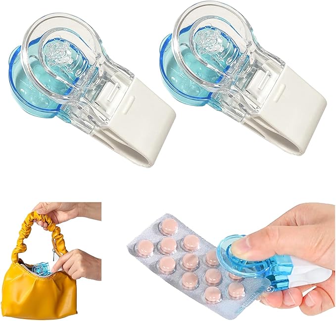 Atlodas Portable Pill Taker Remover, Daily Pill Organizer, Tablets Pills Blister Pack Opener Assistance Tool for The Elderly, Disabled, Individuals with Weak Senior Arthritis Hands (2Pcs)
