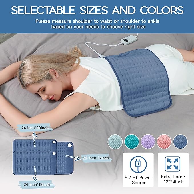 Heating Pad for Gifts Soothing Heat Therapy for Women & Men, Perfect Christmas, Mothers Day, Birthday Gifts for Her, Dad Gifts & White Elephant Gift, Cozy Stocking Stuffer for Women/Mom