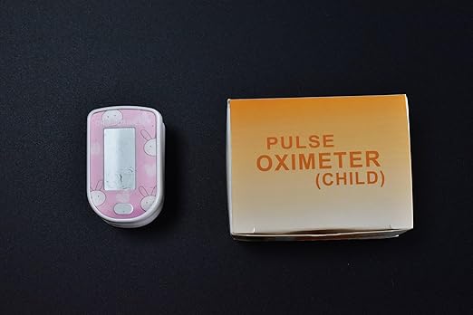 Children Digital Fingertip Pulse Oximeter Blood Oxygen Saturation Monitor with Adorable Animal Theme USB Rechargeable (fit for newborn/infant) For sports and aviation use only (pink)