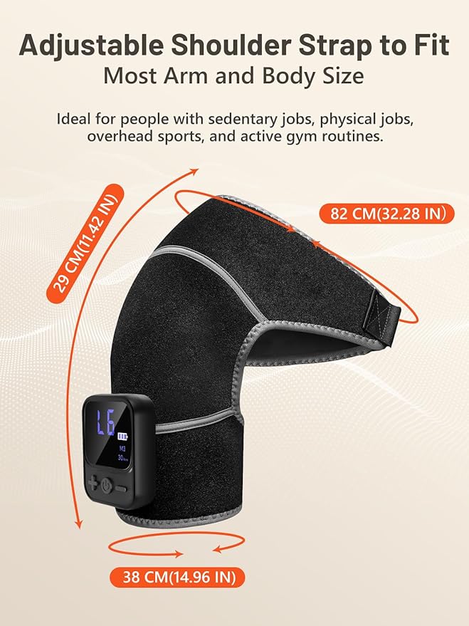 Cordless Red Light Therapy for Shoulder with Massage, 5000mAh Battery Portable Red Light Therapy for Shoulders & Joint Comfort Wearable Shoulders Massage Wrap