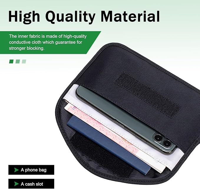 2 PCS Phone Faraday Bags, RFID Signal Blocking Pouch, Anti-Tracking Anti-Theft Car Key Privacy Protection Case, Universal for Most Cars