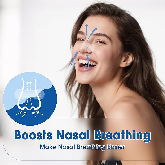 Nasal Strips for Snoring,Extra Breathing Nose Strips,Reduce Snoring Aids for Men & Women,Oil & Sweat Proof,Help Improves Sleep and Sports,Universal Fit (Clear, 60Pcs)