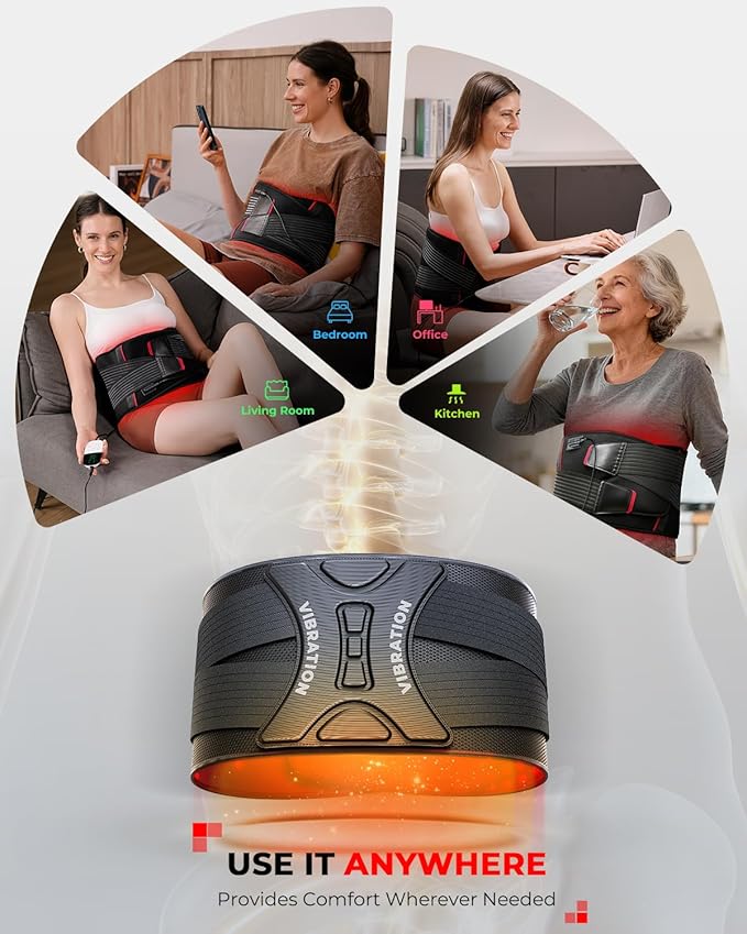 LTW Red Light Therapy Belt, 210 LEDs Infrared Red Light Therapy for Body, 660nm & 850nm Near Infrared Wrap with Vibration for Back Pain Relief, Waist, Belly, Shoulder