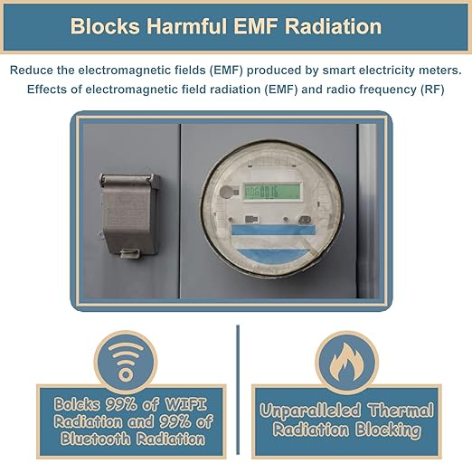 Smart Meter Cover,Electric Meter Cover Shield, Farday Cage Protection RF Shield Guard Block 5G with Adjustable Bottom Meter Cover
