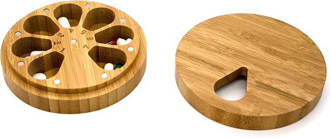 e-Pill Bamboo Pillbox Organizer for Tablets, Vitamins or Supplements