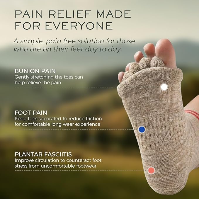 Toe Separator Socks,Foot Alignment Sock for Health Care, Pain Relief, Bunion Corrector, Breathable Toe Socks