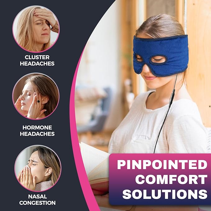 CREATRILL Heated Eye Mask for Sinus Pressure Relief, Migraine Headache Relief, Moist Heat Eye Compress, Face Heating Pad
