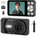 4K Digital Camera, Wevoor 64MP Point and Shoot Digital Camera with Autofocus, 18X Zoom, 20 Filters, 64GB SD Card, 2000 mAh battery, 2.8" Screen Compact Vlogging Camera for Beginners Teens Adult(Black)