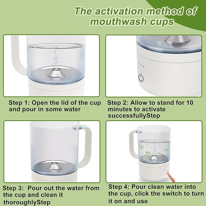 Ozone Water Cup personal care station11oz ozone generator water cup convert tap water into hydrogen rich & for refreshing oral flushing to enhance your daily health habits.