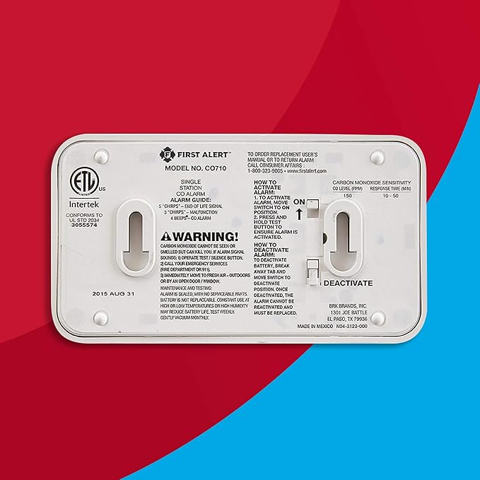 First Alert CO710 Carbon Monoxide Detector with 10-Year Battery and Digital Temperature Display , White