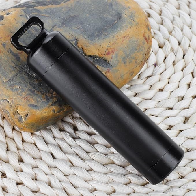 Pill Case Waterproof Aluminum Alloy Pill Bottle Medicine Container Holder for Outdoor Pill Fob Capsule Keychain Small Pocket Pill Box Keychain Pill Organizer Case Container
