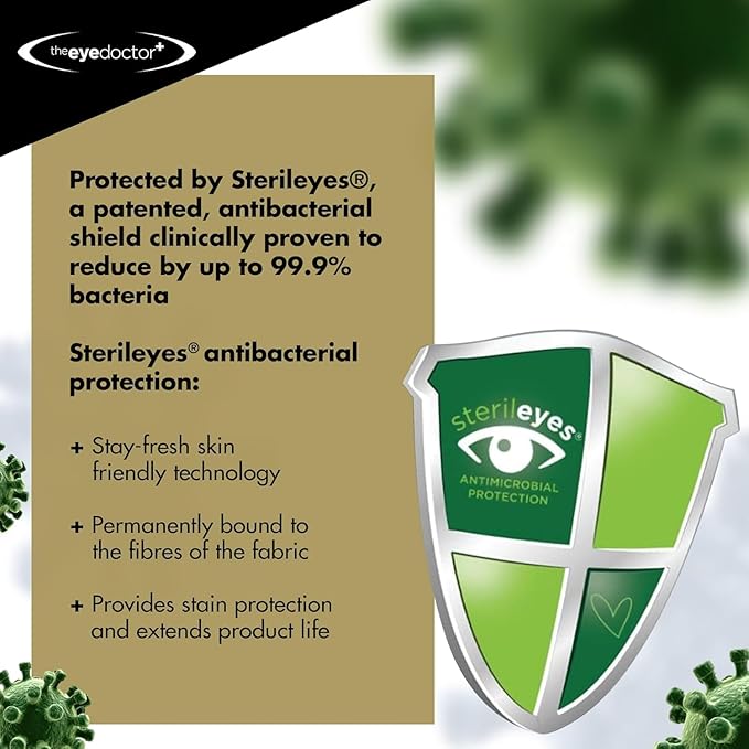The Eye Doctor Premium Dry Eye Mask – Sterileyes Antibacterial Hot Eye Compress for Dry Eye, Blepharitis & MGD, Removable Cover, Hot or Cold Use, Includes 6 Eyelid Wipes
