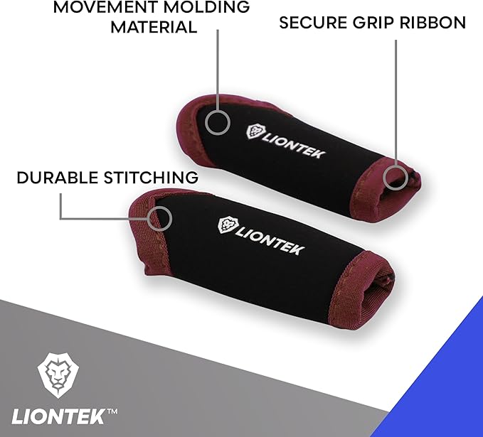 LIONTEK Single Finger Sleeve Pair - Sports Compression Finger Sleeve for BJJ, MMA, Basketball, Weight Lifting, and More