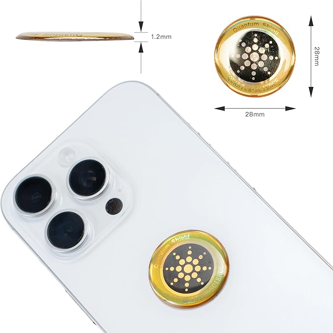 EMF Stickers Blocker Neutralize Shield Protection from Cell Phones cased and Electronic Devices WiFi 5G Tablets Laptops Computers Monitors (6Pcs Golden)