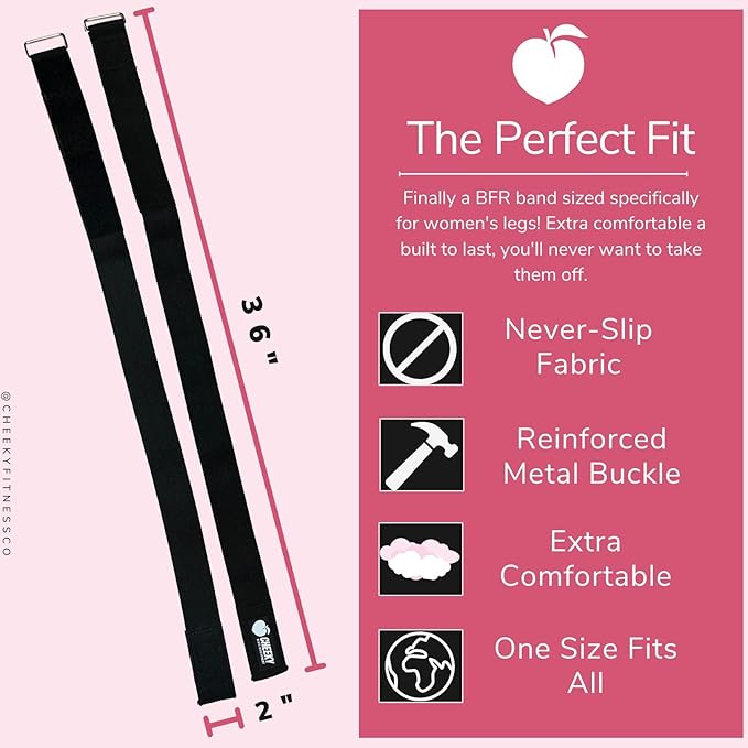 BFR Booty Bands for Women - Blood Flow Occlusion Straps for Butt and Legs Restriction Glute Training