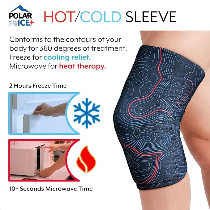 Brownmed Hot/Cold Sleeve - Stretchable Compression Sleeve for Mobility Support - Mild Compression Sleeve with Soft Gel Lining - Washable - Lightweight, Travel-Friendly - L/XL
