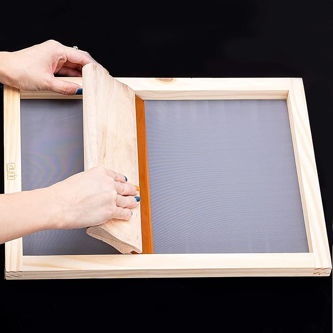 Caydo 4 Pieces 4 Size Screen Printing Frame with 110 Mesh for Screen Printing Beginners and Kids, 9 x 5.1 Inch, 10.6 x 6.7 Inch, 12.2 x 8.2 Inch, 14 x 10 Inch